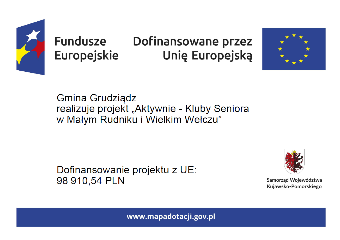 Plakat informacyjny Informacje dotyczace projektu i dofinansowania